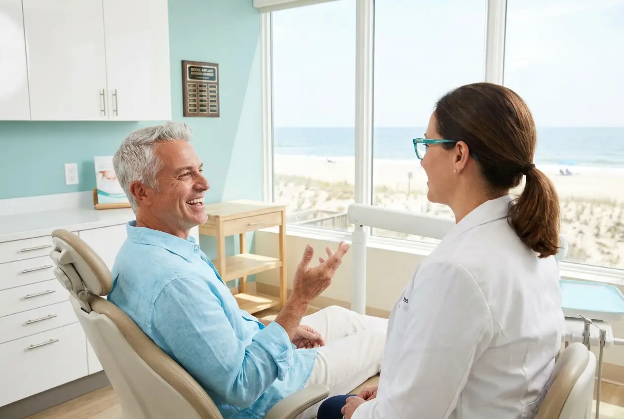 Smiling dental implant patient
